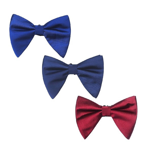 New Tuxedo PreTied Black Pink Two Tone Bow Tie Satin Adjustable Bowtie